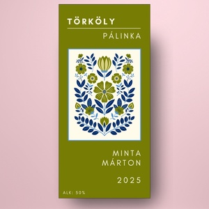 Törköly pálinka - öntapadós üveg címke -  néprajzi elemek modern stílusban - élelmiszer - alkoholos italok - Meska.hu