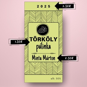 Törköly pálinka - öntapadós üveg címke -  zöld alapon fekete vonalrajzokkal - élelmiszer - alkoholos italok - Meska.hu