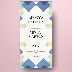 Áfonya pálinka - öntapadós üveg címke -  pasztell színek papír textúrával  - élelmiszer - alkoholos italok - Meska.hu