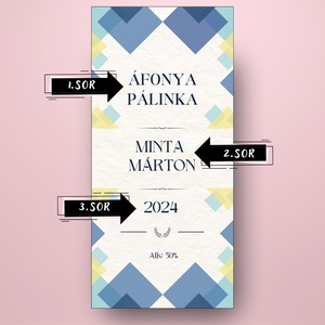 Áfonya pálinka - öntapadós üveg címke -  pasztell színek papír textúrával  - élelmiszer - alkoholos italok - Meska.hu