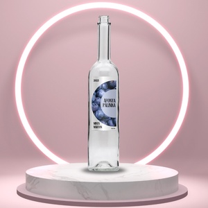 Áfonya pálinka - öntapadós üveg címke -  félkör mintával , Élelmiszer, Alkoholos italok, , MESKA