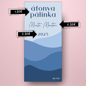 Áfonya pálinka - öntapadós üveg címke -  egymásba hajló árnyalatokkal  - élelmiszer - alkoholos italok - Meska.hu