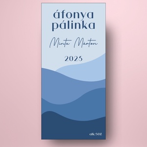 Áfonya pálinka - öntapadós üveg címke -  egymásba hajló árnyalatokkal  - élelmiszer - alkoholos italok - Meska.hu