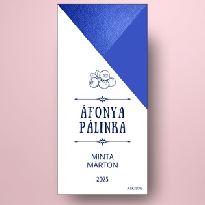 Áfonya pálinka - öntapadós üveg címke -   textúrált háromszöggel - élelmiszer - alkoholos italok - Meska.hu