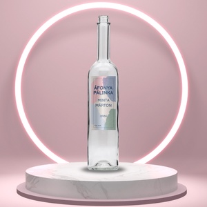 Áfonya pálinka - öntapadós üveg címke -   fújt üveggel, Élelmiszer, Alkoholos italok, , MESKA