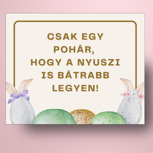 Húsvéti öntapadós üveg címke - virágokkal és nyuszis tojásokkal - élelmiszer - alkoholos italok - Meska.hu