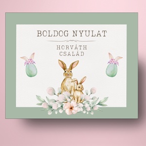 Húsvéti öntapadós üveg címke - nyuszikkal textúrált papírhatáson - élelmiszer - alkoholos italok - Meska.hu
