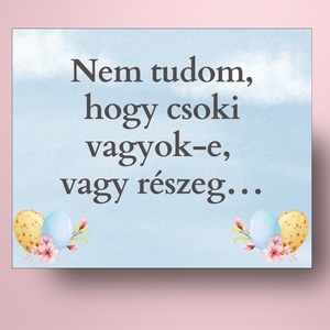 Húsvéti öntapadós üveg címke - nyuszival a tojáserdőben - élelmiszer - alkoholos italok - Meska.hu