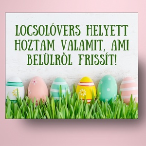 Húsvéti öntapadós üveg címke - színes tojásokkal a fűben - élelmiszer - alkoholos italok - Meska.hu