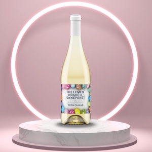 Húsvéti öntapadós üveg címke -  vidám színű tojásokkal, Élelmiszer, Alkoholos italok, , MESKA