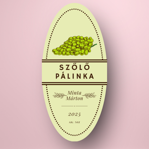 Szőlő pálinka - öntapadós üveg címke - klasszikus stílusú - élelmiszer - alkoholos italok - Meska.hu