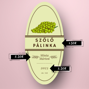 Szőlő pálinka - öntapadós üveg címke - klasszikus stílusú - élelmiszer - alkoholos italok - Meska.hu