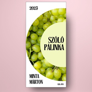 Szőlő pálinka - öntapadós üveg címke - félkör mintával - élelmiszer - alkoholos italok - Meska.hu