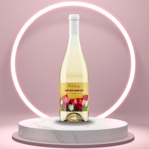 Anyák napi üveg címke - sárga alapon tulipánokkal, Élelmiszer, Alkoholos italok, , MESKA