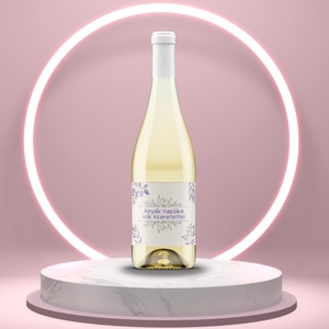 Anyák napi üveg címke - rajzolt lila virágokkal, Élelmiszer, Alkoholos italok, , MESKA