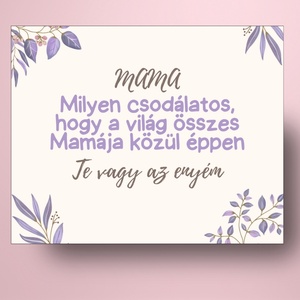 Anyák napi üveg címke - rajzolt lila virágokkal - élelmiszer - alkoholos italok - Meska.hu