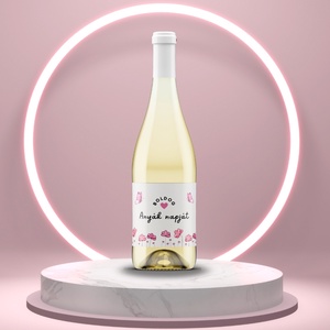 Anyák napi üveg címke - textúrált alapon festett virágokkal, Élelmiszer, Alkoholos italok, , MESKA