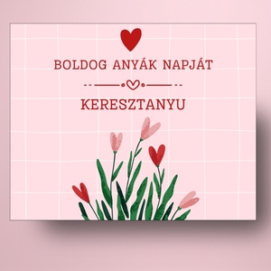 Anyák napi üveg címke - rózsaszín alapon rajzolt virágokkal - élelmiszer - alkoholos italok - Meska.hu