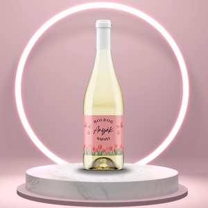 Anyák napi üveg címke - hajtogatott tulipánokkal, Élelmiszer, Alkoholos italok, , MESKA