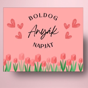 Anyák napi üveg címke - hajtogatott tulipánokkal - élelmiszer - alkoholos italok - Meska.hu