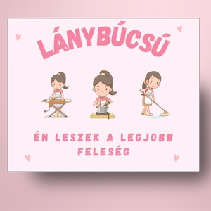Lánybúcsú öntapadós üveg címke - lány rajzokkal - esküvő - lánybúcsú - Meska.hu