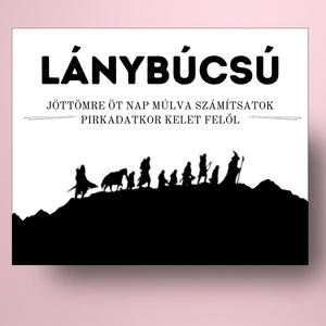 Lánybúcsú öntapadós üveg címke - gyűrűk ura illusztrációval  - esküvő - lánybúcsú - Meska.hu