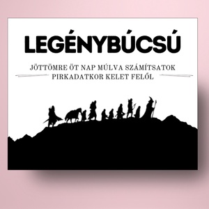Legénybúcsú öntapadós üveg címke - gyűrűk ura illusztrációval - esküvő - legénybúcsú - Meska.hu