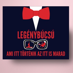 Legénybúcsú öntapadós üveg címke - nyakkendővel és szemüveggel - esküvő - legénybúcsú - Meska.hu
