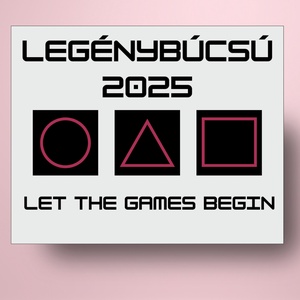 Legénybúcsú öntapadós üveg címke - squid game stílusban - esküvő - legénybúcsú - Meska.hu
