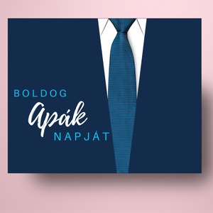 Apák napi üveg címke - kék öltönnyel és nyakkendővel - élelmiszer - alkoholos italok - Meska.hu