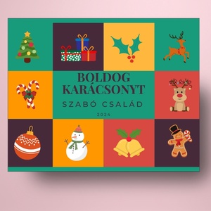 Karácsonyi üveg címke  - mozaikos -  - Meska.hu