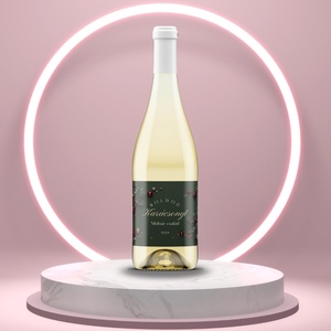 Karácsonyi üveg címke  - zöld alapon fenyőlevelekkel, Élelmiszer, Öntapadós címke, , MESKA