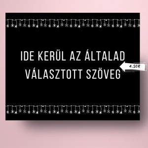 Karácsonyi üveg címke  - fekete alapon fenyőlevelekkel -  - Meska.hu