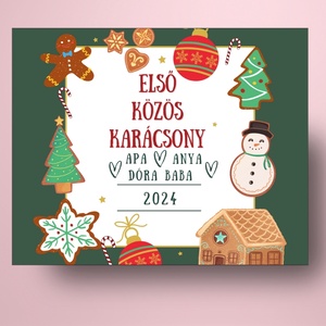 Karácsonyi üveg címke  - színes figurás -  - Meska.hu