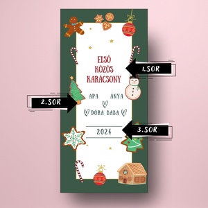 Karácsonyi üveg címke  - színes figurás -  - Meska.hu