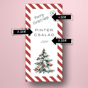 Karácsonyi üveg címke  - piros-fehér képeslap - élelmiszer - öntapadós címke - Meska.hu