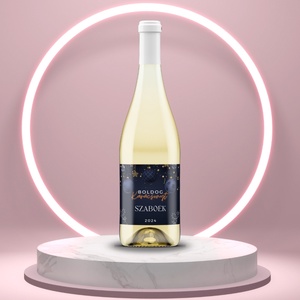 Karácsonyi üveg címke  - sötétkék alapon díszekkel, Élelmiszer, Öntapadós címke, , MESKA