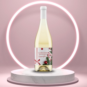 Karácsonyi üveg címke  - fehér alapon piros masnival, Élelmiszer, Öntapadós címke, , MESKA