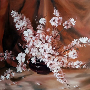 Monokróm csokor, Művészet, Festmény, Olajfestmény, Festészet, MESKA