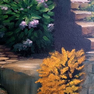 Mediterrán lépcsők - művészet - festmény - olajfestmény - Meska.hu