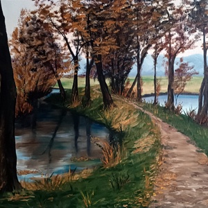 Őszi tájkép, Művészet, Festmény, Olajfestmény, Festészet, 50x70 cm, olaj, vászon, alla prima, 2022

A festmény keret nélküli, de így azonnal a falra tehető.
..., MESKA