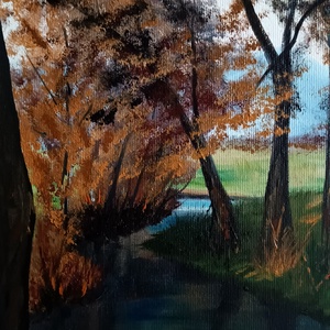 Őszi tájkép - művészet - festmény - olajfestmény - Meska.hu