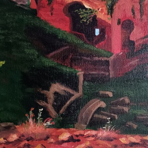 Taormina-i színház romjai - művészet - festmény - olajfestmény - Meska.hu