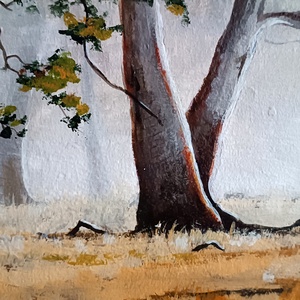 Ködös fák - művészet - festmény - akril - Meska.hu