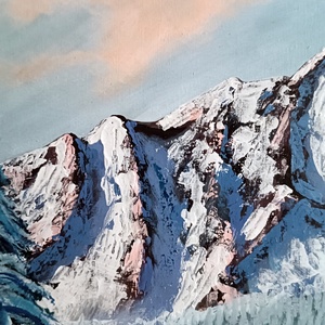 Téli hegyek - művészet - festmény - akril - Meska.hu