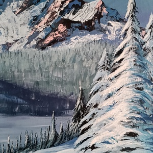 Téli hegyek - művészet - festmény - akril - Meska.hu