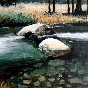 Kövek a víz alatt - művészet - festmény - akril - Meska.hu