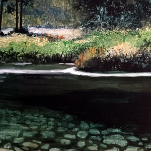 Kövek a víz alatt - művészet - festmény - akril - Meska.hu