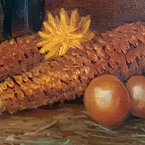 Kukoricás virágcsokor - művészet - festmény - olajfestmény - Meska.hu