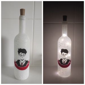Harry Potter palacklámpás , hangulatlámpa, Otthon & Életmód, Lámpa, Hangulatlámpa, Újrahasznosított alapanyagból készült termékek, Festett tárgyak, MESKA